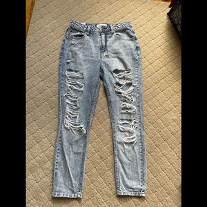Blue Distressed boyfriend jeans